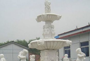 长春汉白玉天使大型喷泉石雕