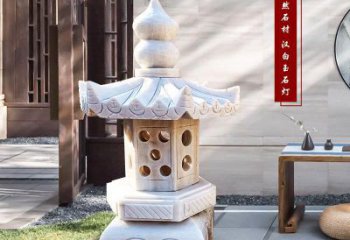 长春中领雕塑-经典经典汉白玉灯笼园林雕塑