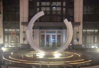 长春不锈钢半圆环雕塑，装饰空间增添品位