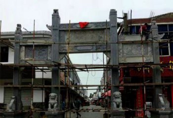 长春街道三门石雕牌楼 (2)