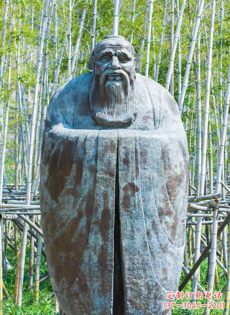 长春青铜孔子人像雕塑,真实还原历史智慧精神