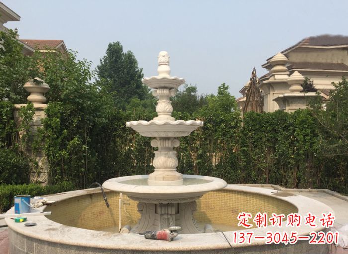 长春三层喷泉公园石雕--唤醒公园原始的气息