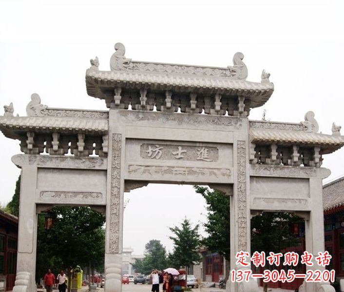 长春艺术匠心打造的石雕牌坊