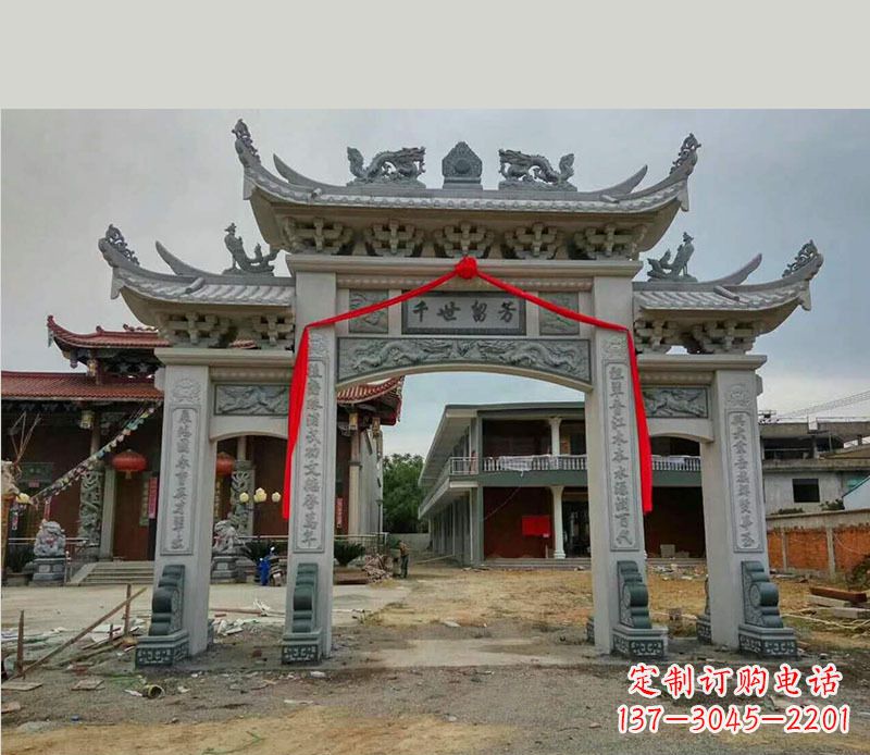 长春以传统工艺为源的独特牌坊石雕