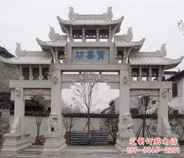 长春领雕塑:精美石牌坊石雕艺术品