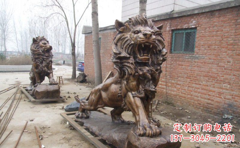 长春狮子企业动物铜雕