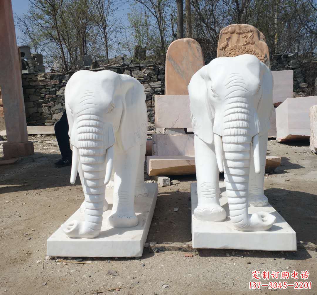 长春石雕汉白玉大象 (2)