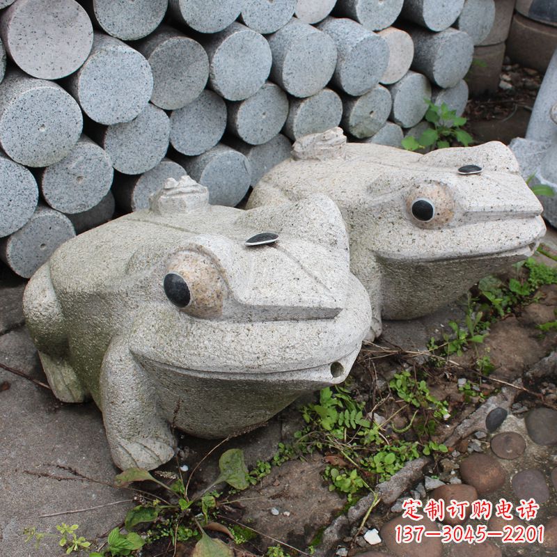 长春石雕青蛙喷水雕塑