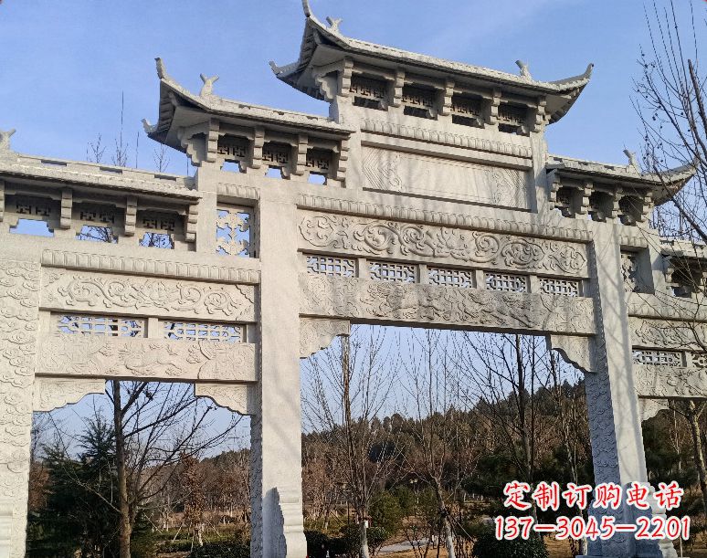 长春石雕乡村牌坊