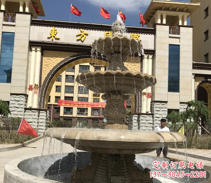 长春石雕小区大型喷泉雕塑