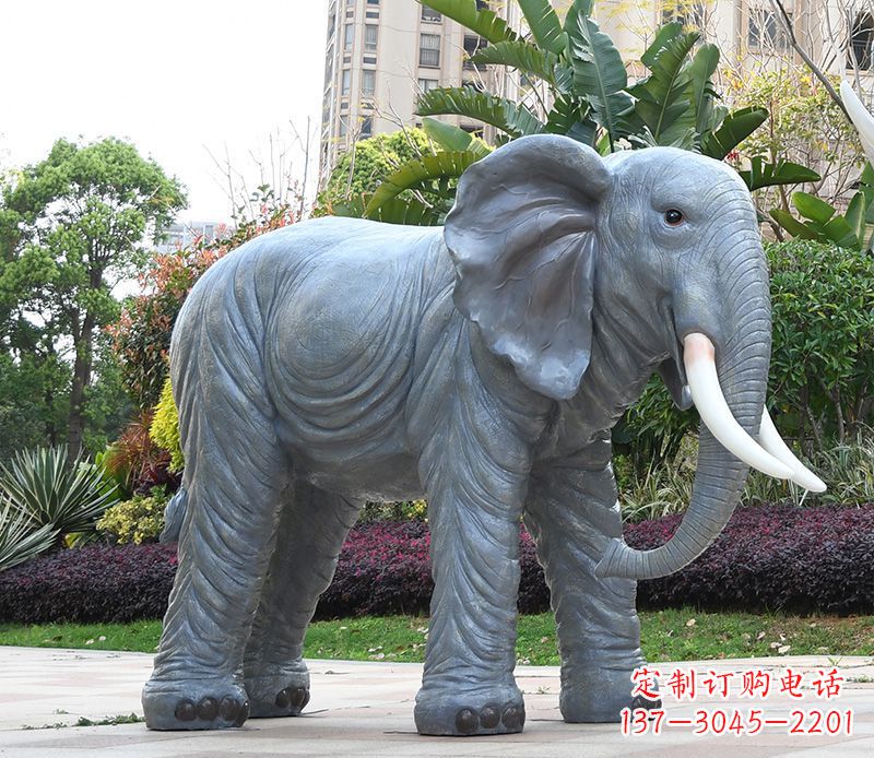 长春石雕小区动物大象