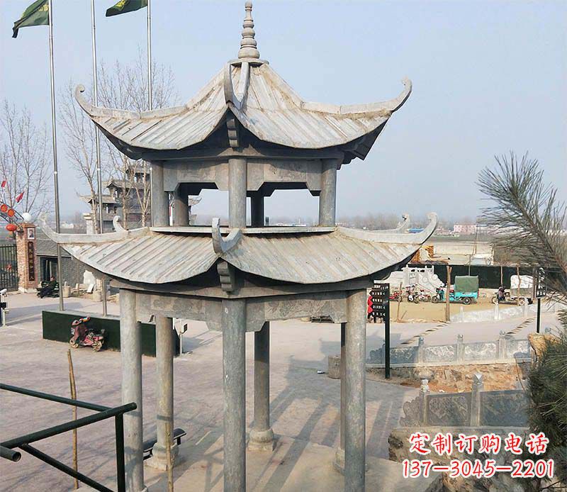 长春双层户外凉亭石雕