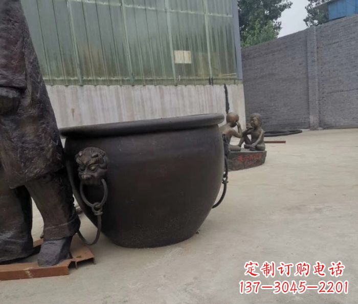 长春水缸铜雕塑 (2)