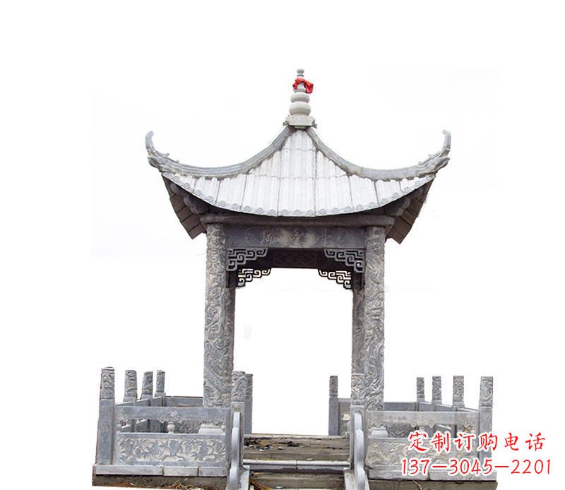 长春四角仿古石凉亭石雕
