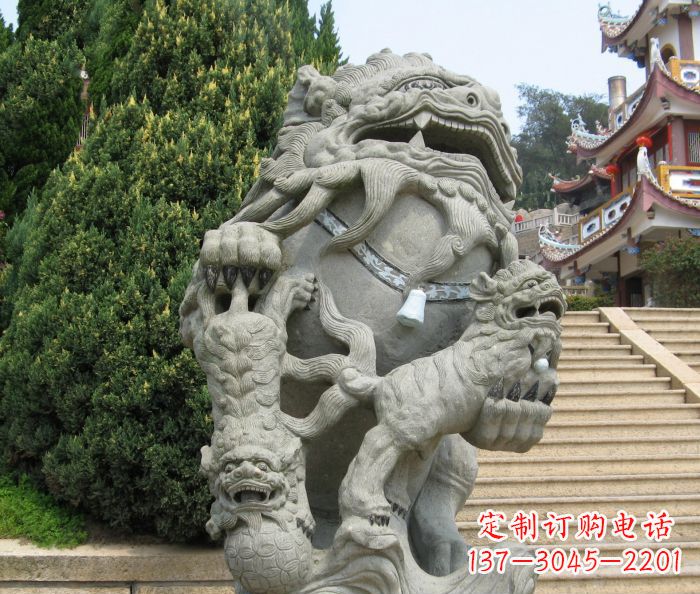 长春寺庙景观狮子石雕