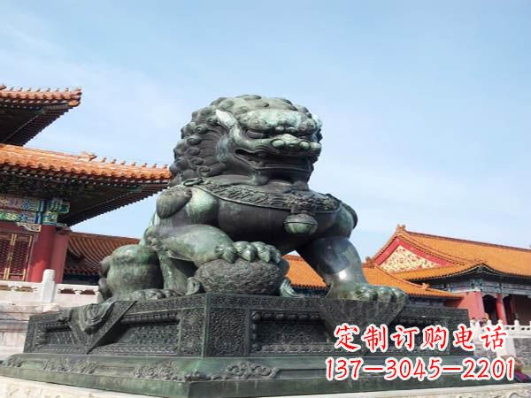 长春寺庙青铜狮子