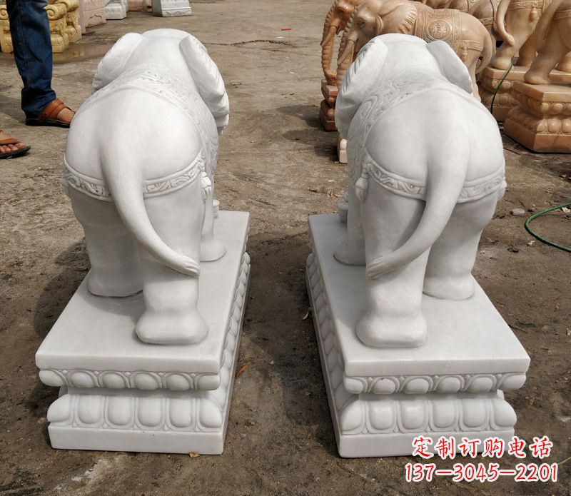 长春寺庙石雕大象