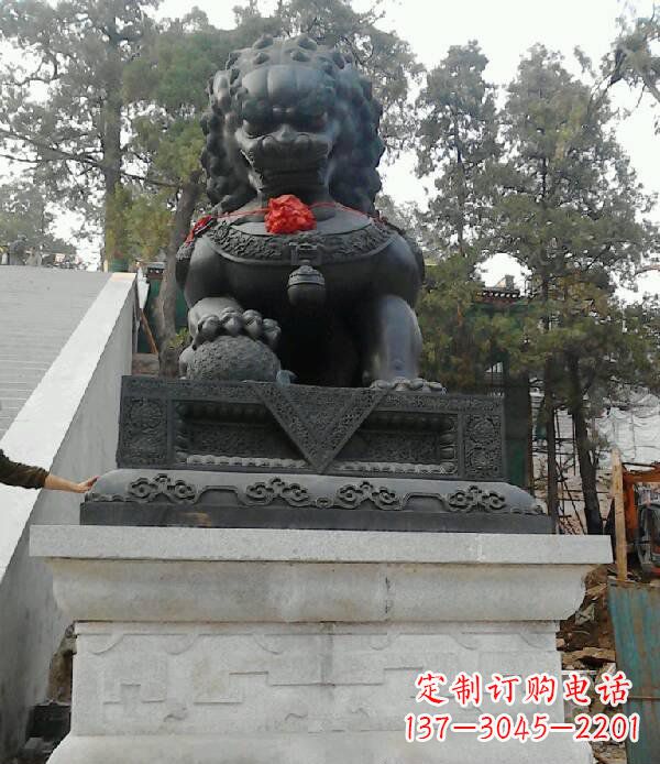 长春寺庙狮子铜狮子雕塑
