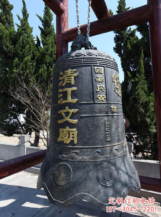 长春寺庙铜钟雕塑 (5)