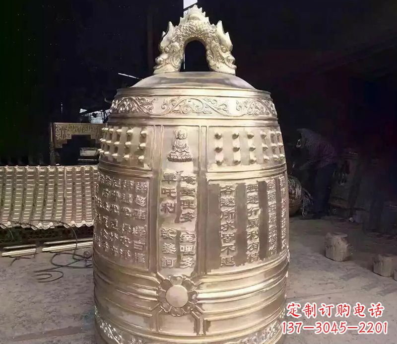 长春寺庙铜钟雕塑 (3)