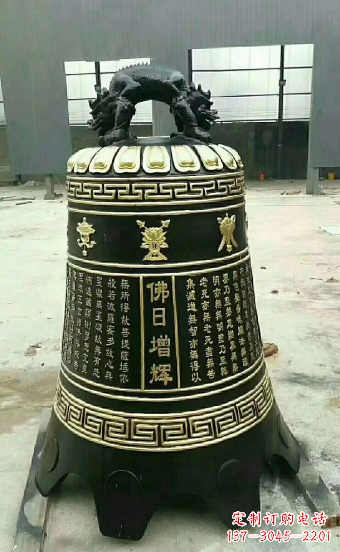 长春寺庙铜钟雕塑 (6)