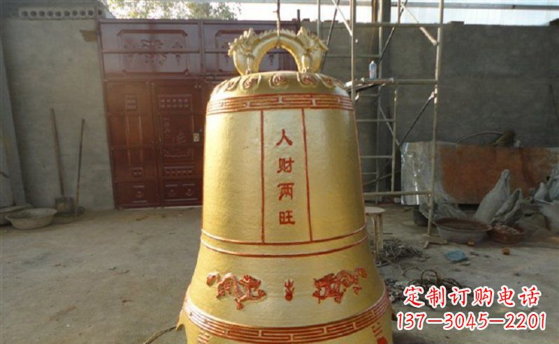 长春寺庙铸铜钟雕塑