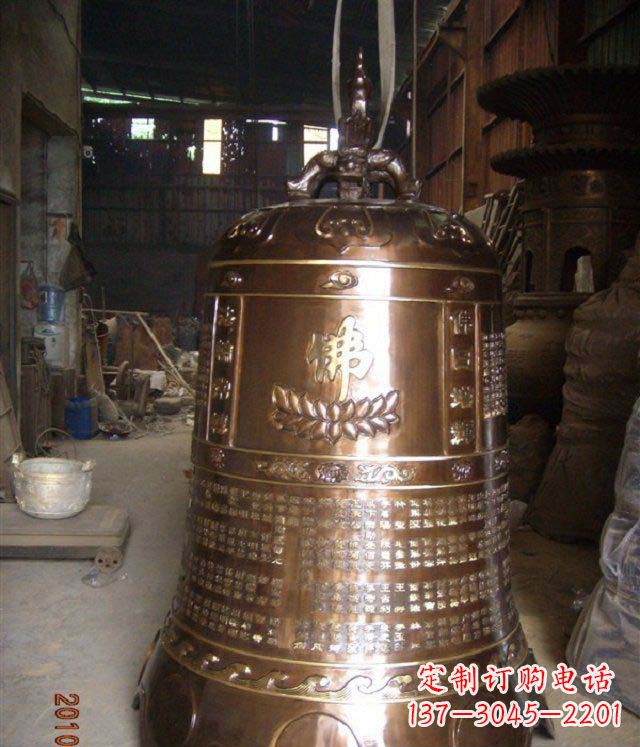 长春寺庙铸铜钟铜雕