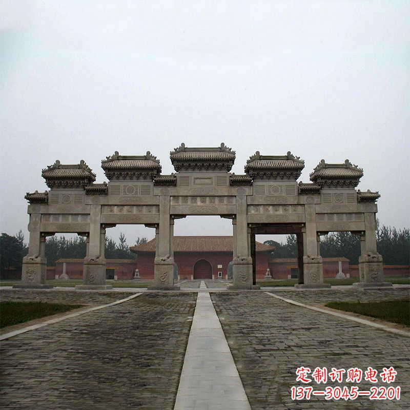 长春寺院五门石牌楼