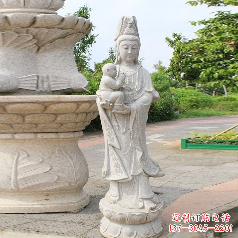 长春送子观音汉白玉石雕
