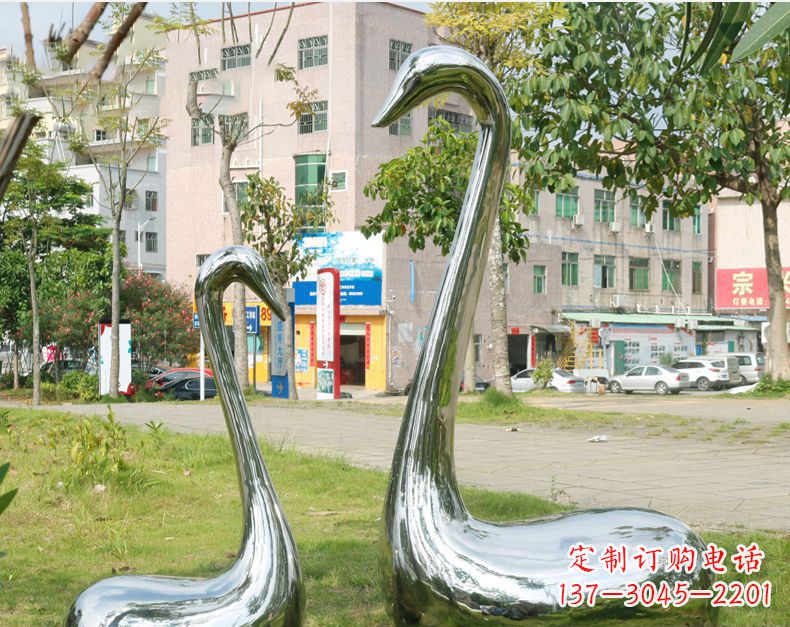 长春天鹅抽象不锈钢雕塑112