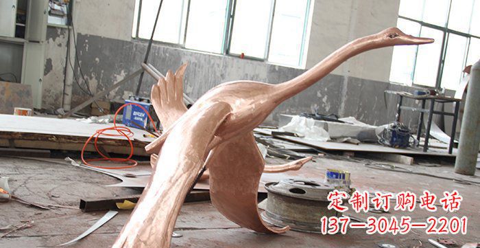 长春天鹅铸铜动物铜雕