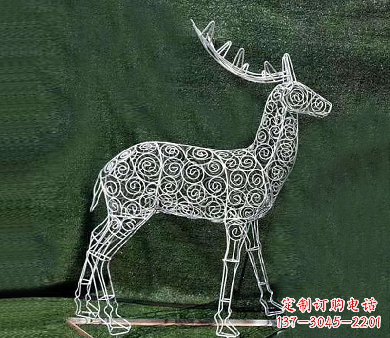 长春铁艺不锈钢镂空梅花鹿雕塑