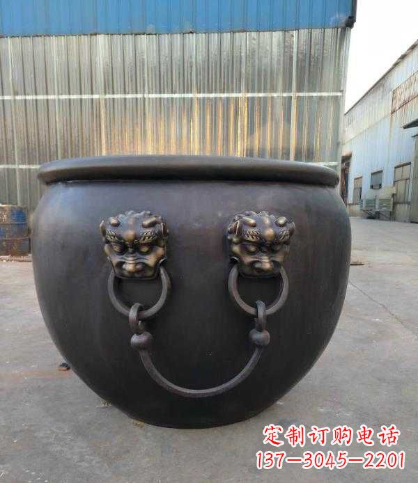 长春庭院水缸铜雕