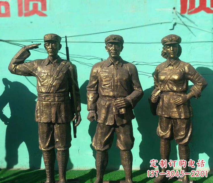 长春铜雕八路军战士雕塑