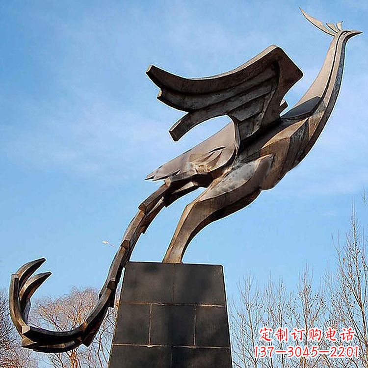 长春铜雕百鸟之王凤凰景观雕塑