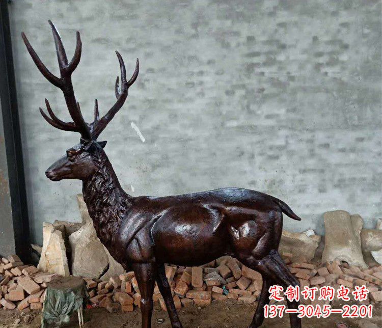 长春铜雕户外公园动物雕塑鹿摆件