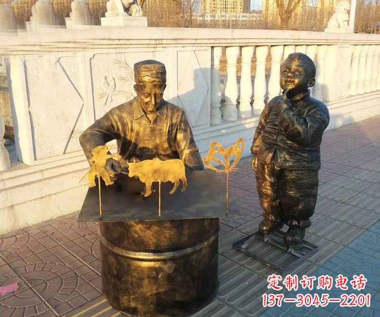 长春铜雕画糖人的人物