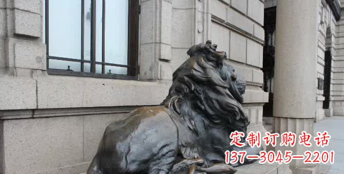 长春铜雕汇丰卧姿狮子
