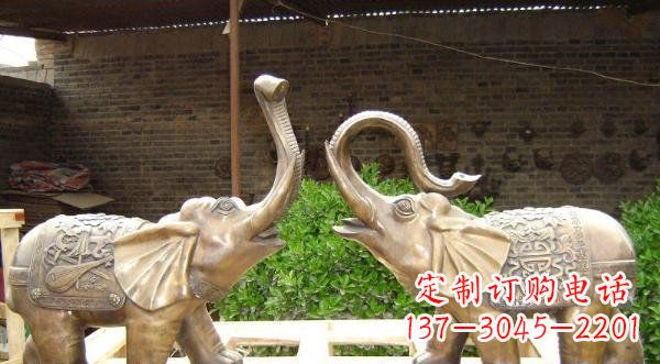 长春铜雕吉祥小象公园动物雕塑