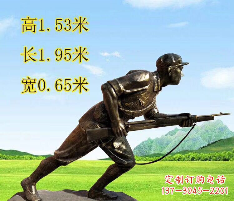 长春铜雕拿枪战士雕塑