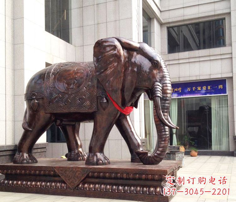 长春铜雕企业招财大象