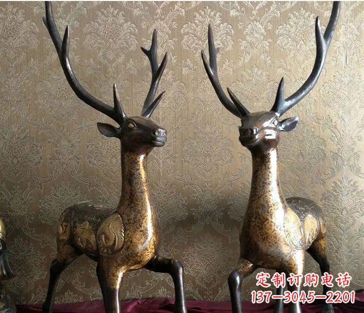 长春铜雕室内装饰动物鹿雕塑