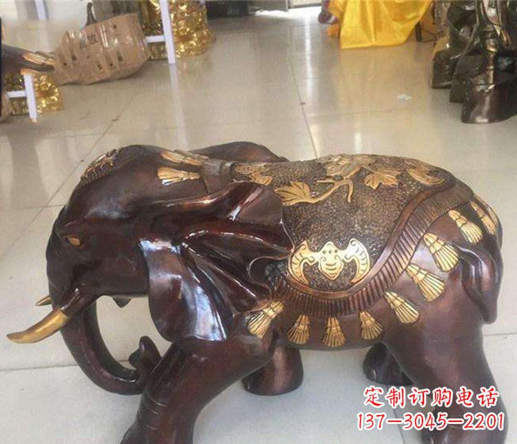 长春铜雕室内装饰小象雕塑摆件