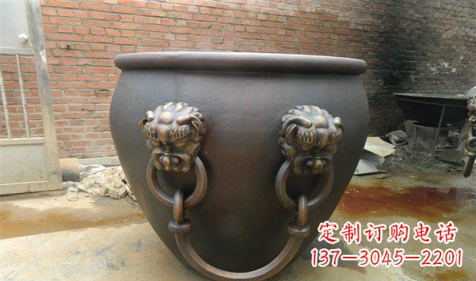 长春铜雕水缸寺庙景观雕塑_2