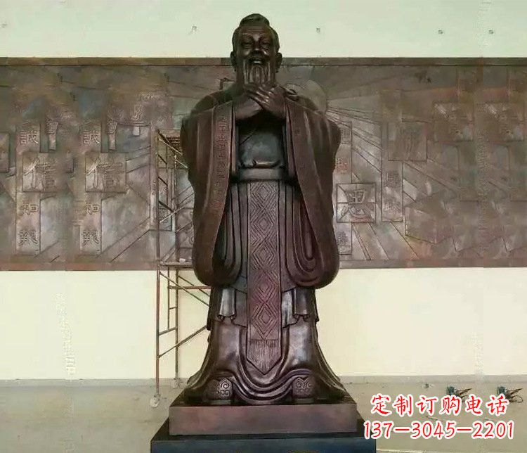 长春铜雕校园孔子文化雕塑摆件 (2)