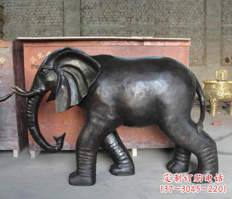 长春铜雕园林动物大象雕塑