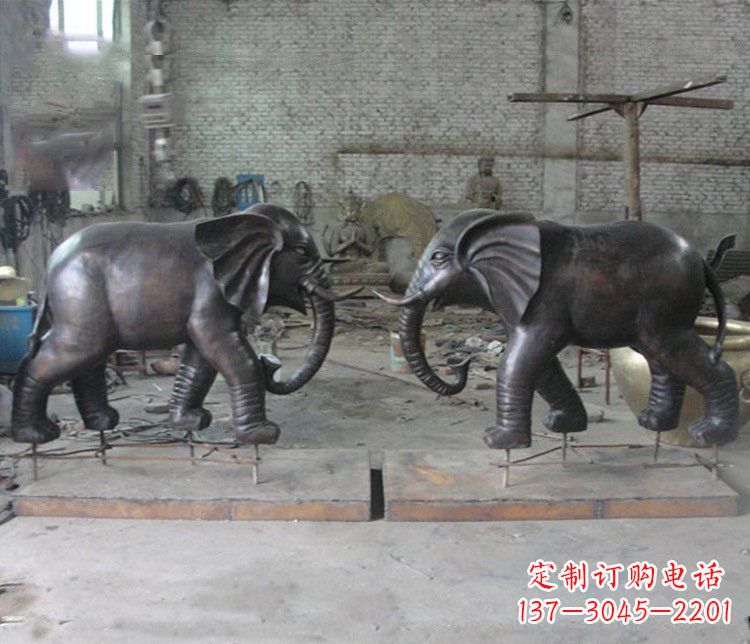 长春铜雕园林动物大象雕塑 (2)