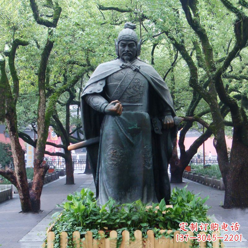 长春铜雕岳飞雕塑-公园园林历史名人中国古代民族英雄人物雕像