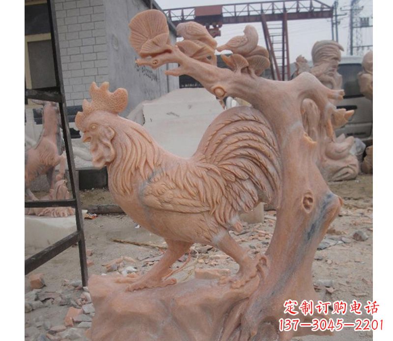 长春晚霞红公鸡雕塑