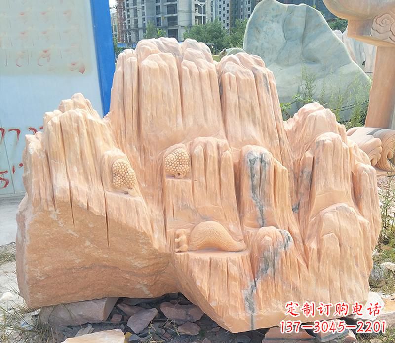 长春晚霞红景观假山雕塑